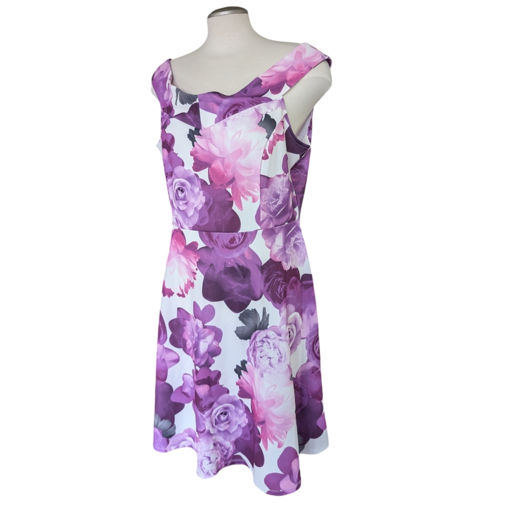 NWT Pink, Purple and White Beautiful Floral Dress size 12